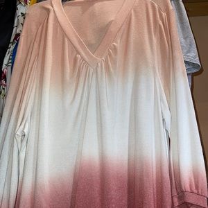 Come Blu Plus Size stretchy long sleeve blouse